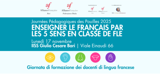 19 novembre JPF des Pouilles 2025: Enseigner le français par les 5 sens en classe de FLE 19 novembre JPF des Pouilles 2025: Enseigner le français par les 5 sens en classe de FLE